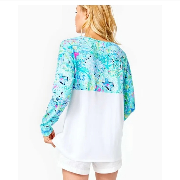 Lilly Pulitzer Finn Top Bali blue SZ-XXL - Picture 2 of 6